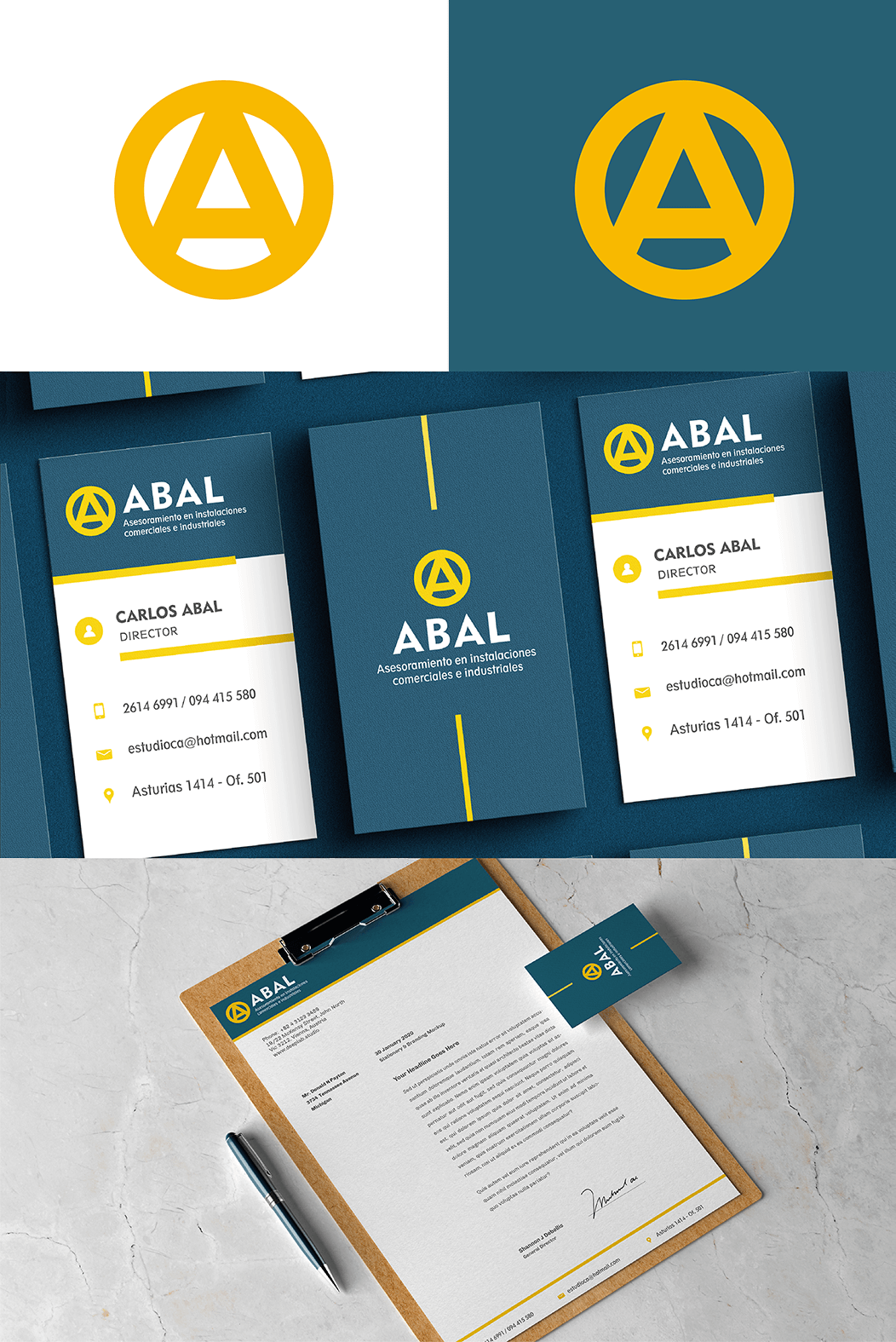business card with logo, logo isotype