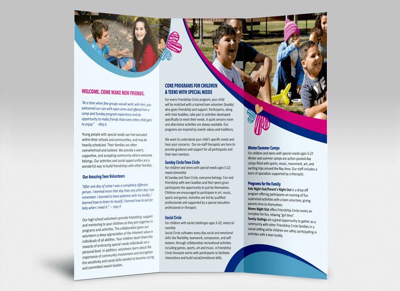 Bay Area Friendship Circle design: friendship circle bay area brochure