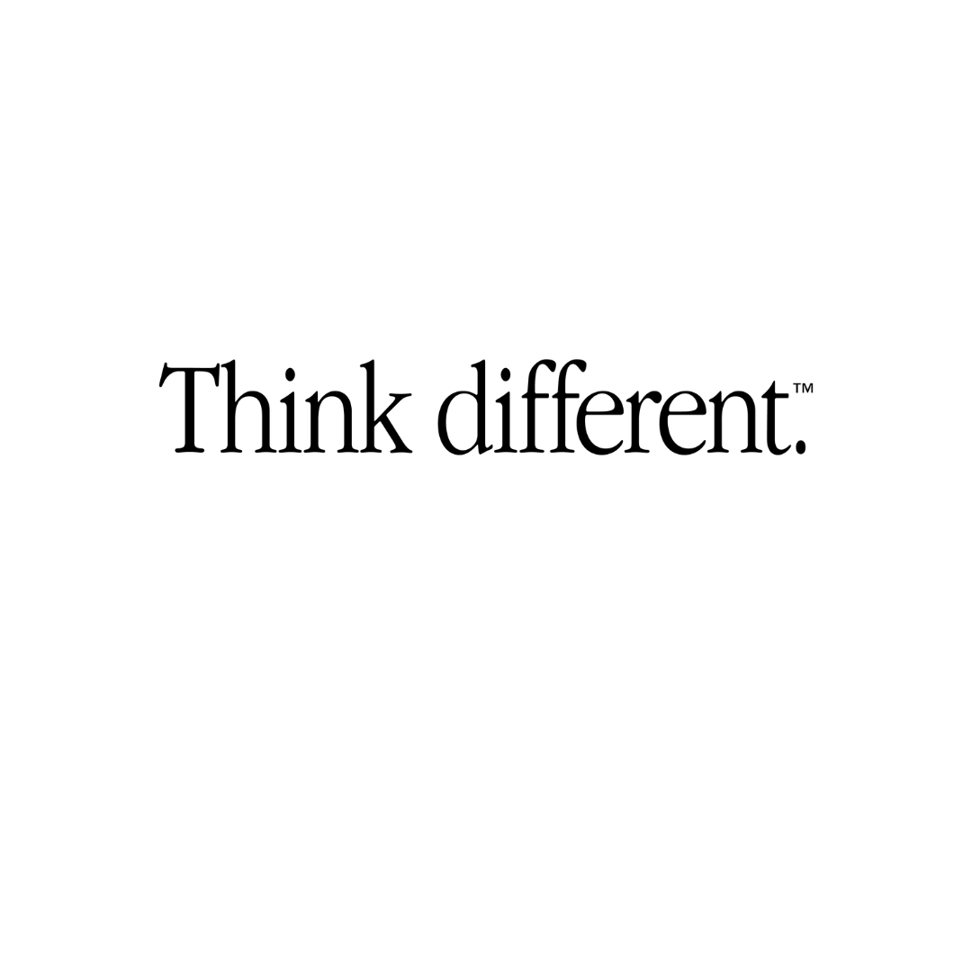 Apple tagline "Think different" without a logo