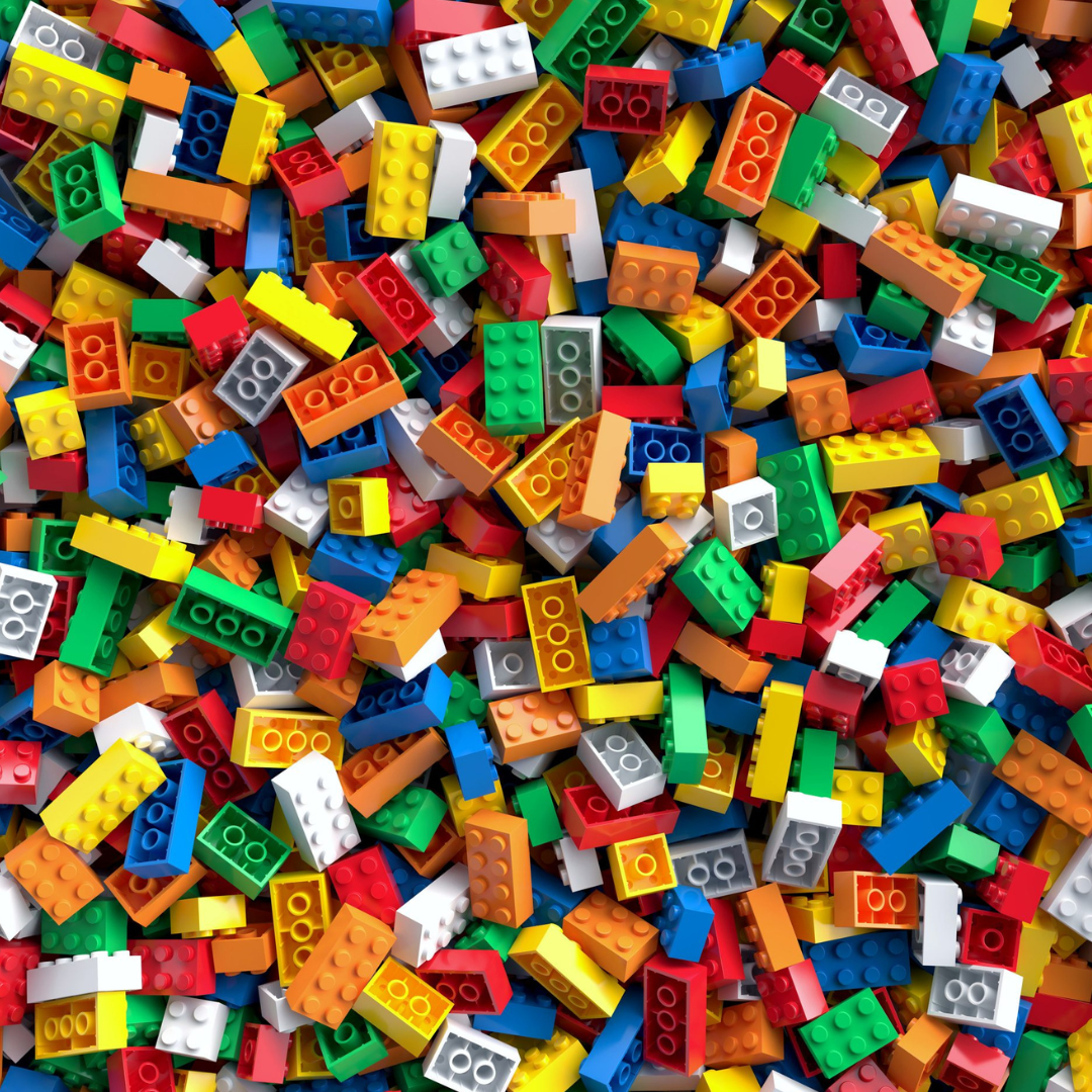 Pile of LEGO bricks without a logo